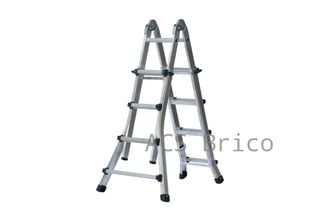 Escalera Telescópica Articulada Aluminio 3+3 Pestaña