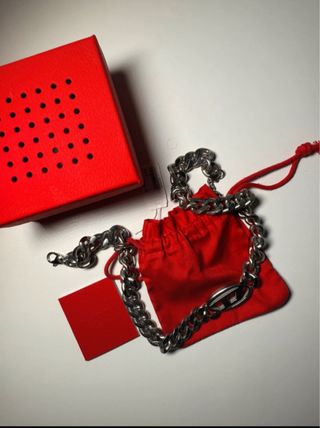 Collar Diesel Plata -Cadena Gruesa