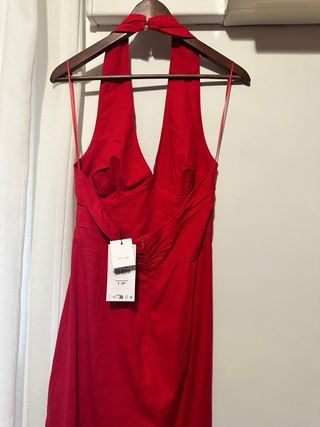 Vestido rojo halter Zara