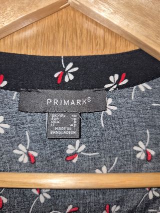 Camisa Primark negra M - flores