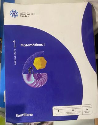 Libro Matematicas 1 BACH, santillana