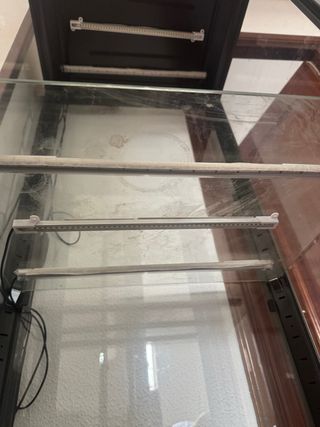 Vitrina convertida en invernadero retro negra