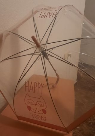 Paraguas transparente Happy Búho automático 