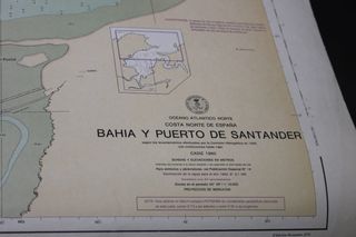 Carta de navegación Bahía y Puerto de Santander. 1982. 1:10.000. 74 x 110 cm