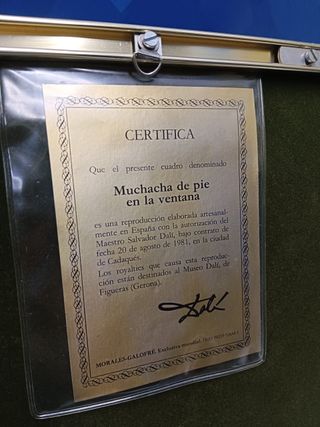 3 Reproducciones DALÍ 25x30 cm. Con certificado de autentificación de Dali, 1981