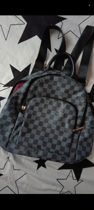 Mochila bandolera gris|negra