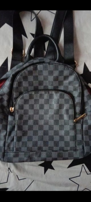 Mochila bandolera gris|negra