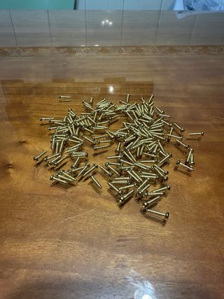 100 Tornillos Clavijero Guitarra Dorado brillante