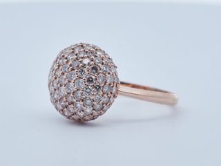 Anillo bola brillantes oro blanco