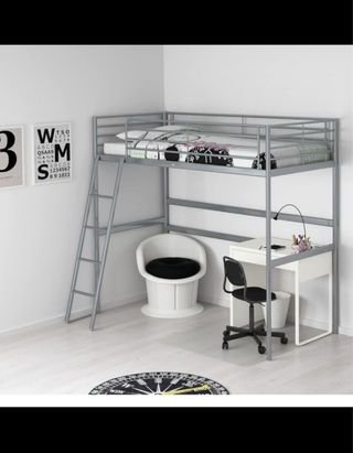 Litera metálica plata - cama alta