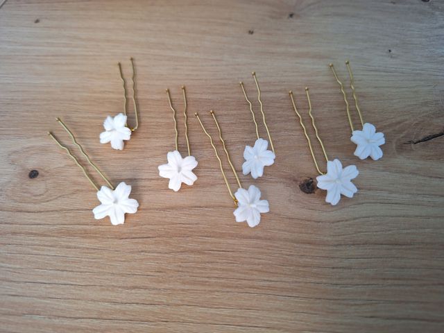 Horquillas flores blancas boda