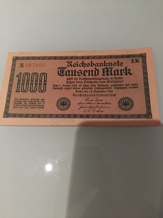 Billete 1000 marcos Alemania