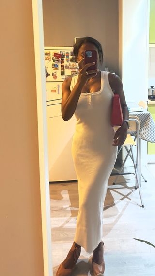 Vestido midi Zara blanco