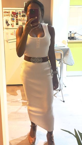 Vestido midi Zara blanco