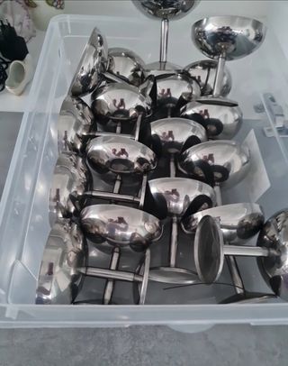 6 Coppe gelato acciaio inox