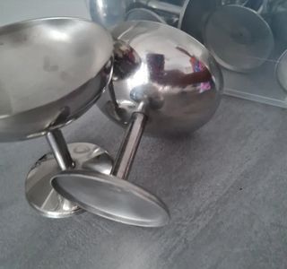 6 Coppe gelato acciaio inox