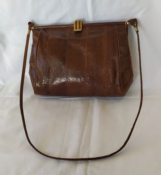 Bolso marrón piel serpiente