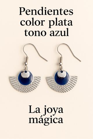 Pendientes plata azul