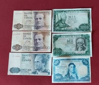 6 Billetes España - Coleccionismo