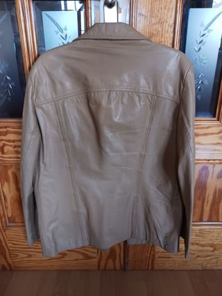Chaqueta piel F&Co beige M