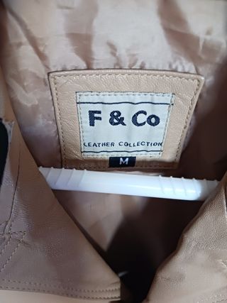 Chaqueta piel F&Co beige M