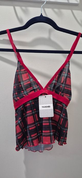 Pijama Tezenis tartán rojo
