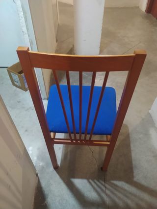 Silla madera azul - Comedor. 6 sillas 