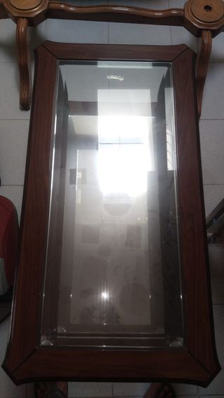 Mesa centro madera-cristal