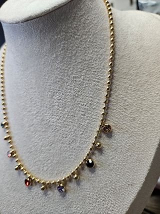 Collar acero dorado multicolor