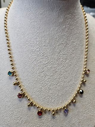 Collar acero dorado multicolor