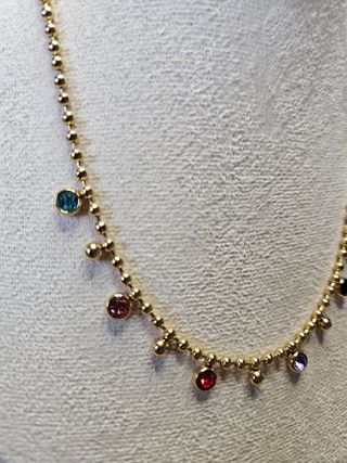 Collar acero dorado multicolor