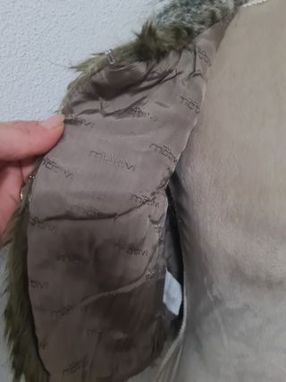 Gilet di pelliccia sintetica marrone e grigio