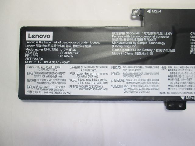 Batería Lenovo L380 Y L390 al 93%