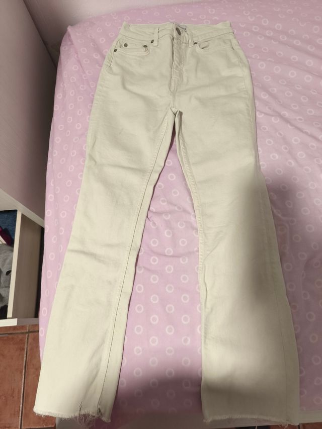 Pantalones Zara flare blancos
