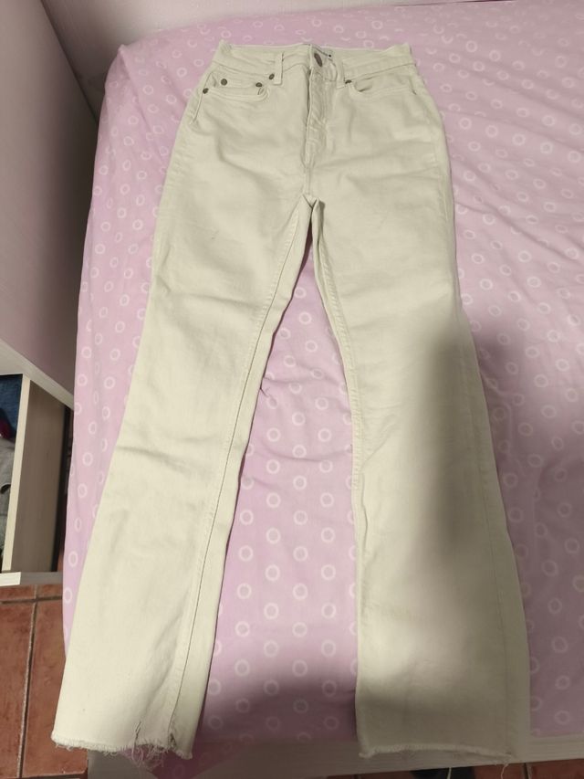 Pantalones Zara flare blancos