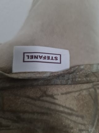 Top beige e marrone
