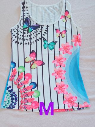 Canotta estiva fiori farfalle M