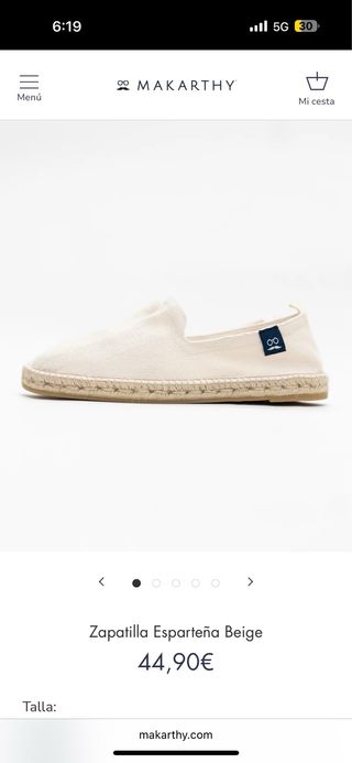 Zapatillas esparto beige Makarthy
alpargatas