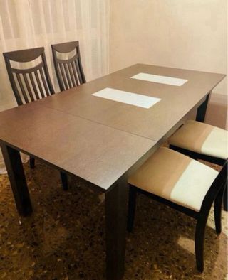 Mesa comedor 4 sillas - marrón