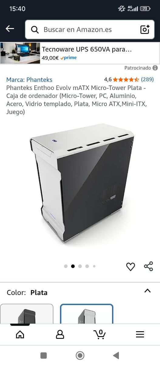 Torre PC Phanteks Enthoo Evolv - Plata