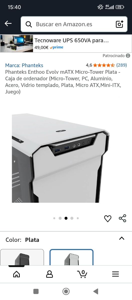 Torre PC Phanteks Enthoo Evolv - Plata