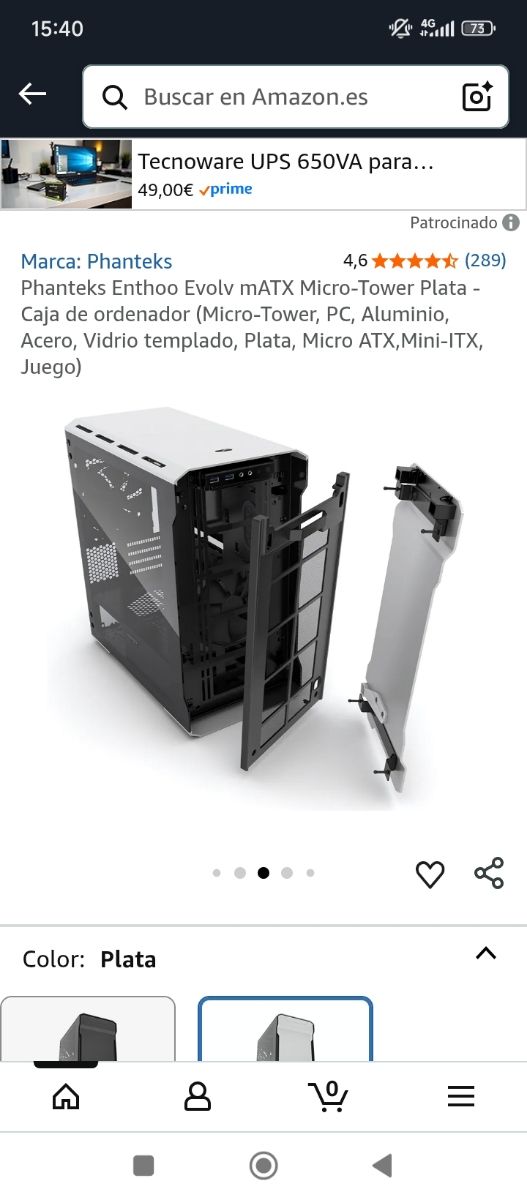 Torre PC Phanteks Enthoo Evolv - Plata