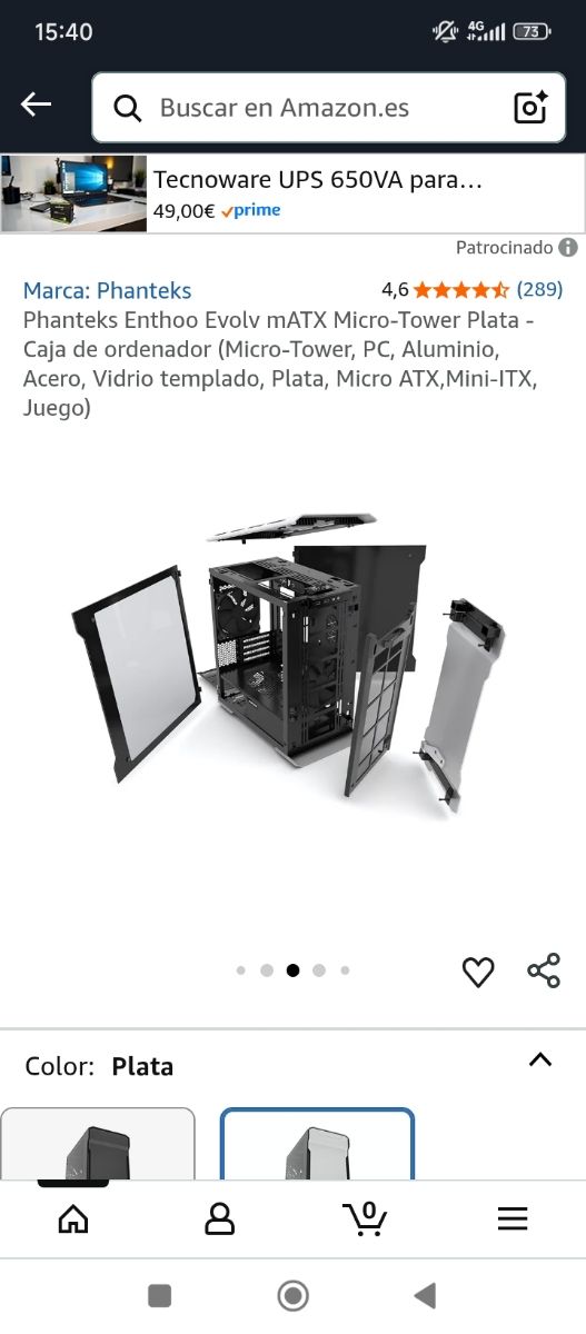 Torre PC Phanteks Enthoo Evolv - Plata