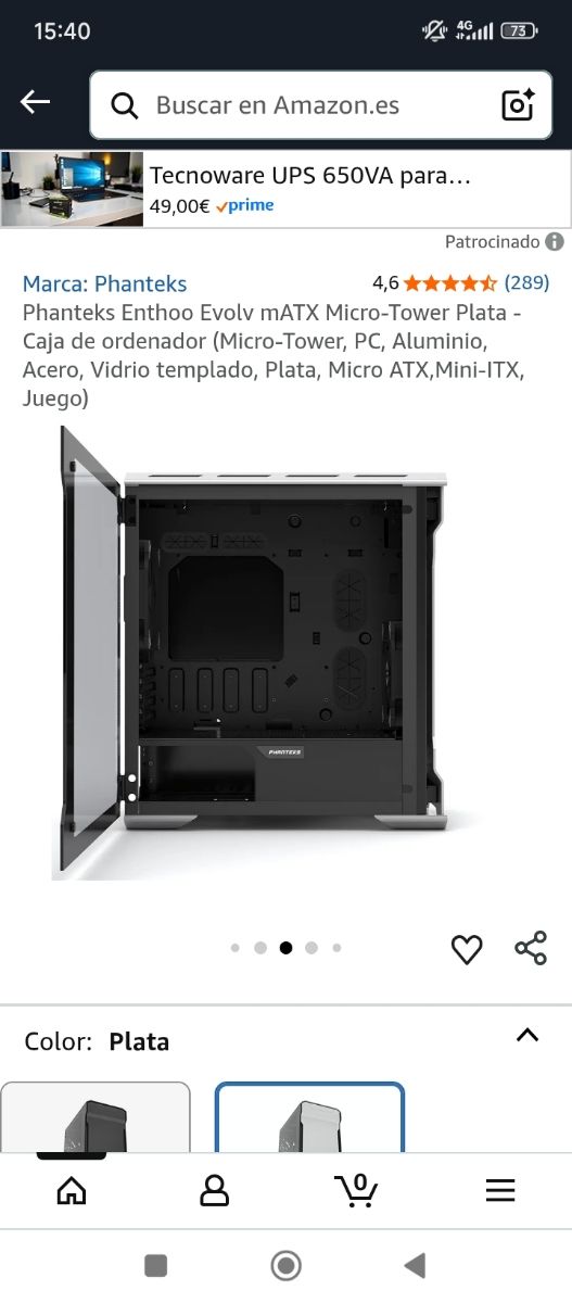 Torre PC Phanteks Enthoo Evolv - Plata