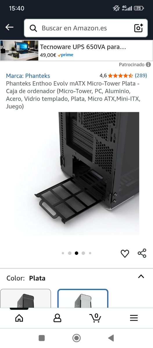 Torre PC Phanteks Enthoo Evolv - Plata