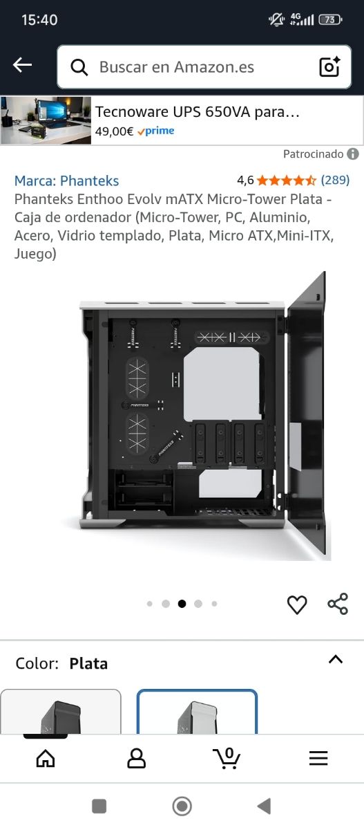 Torre PC Phanteks Enthoo Evolv - Plata