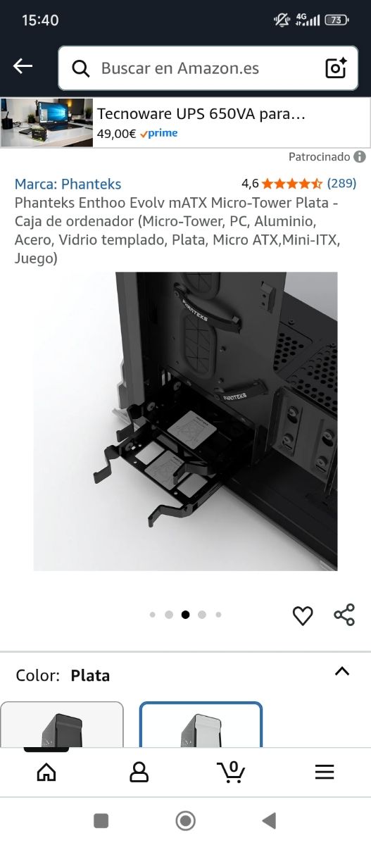 Torre PC Phanteks Enthoo Evolv - Plata