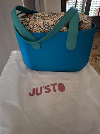 Borsa JUSTO blu e verde acqua
