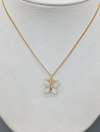 Collar mariposa vintage chapado en oro