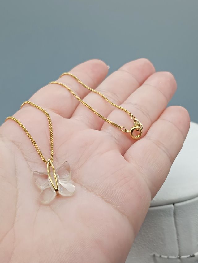 Collar mariposa vintage chapado en oro